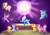 Size: 3825x2700 | Tagged: safe, artist:heir-of-rick, derpibooru import, applejack, fluttershy, pinkie pie, rainbow dash, rarity, spike, starlight glimmer, sunset shimmer, trixie, twilight sparkle, twilight sparkle (alicorn), alicorn, dragon, earth pony, pegasus, pony, unicorn, flying, happy birthday mlp:fim, mane six, mlp fim's seventh anniversary, prone