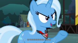 Size: 640x355 | Tagged: safe, derpibooru import, screencap, trixie, pony, unicorn, magic duel, alicorn amulet, female, mare, solo, youtube caption