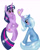 Size: 2520x3157 | Tagged: safe, artist:rayodragon, derpibooru import, trixie, twilight sparkle, blushing, female, glowing horn, lesbian, magic, marriage proposal, ring, shipping, twixie