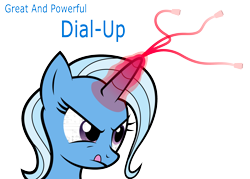 Size: 3000x2146 | Tagged: safe, artist:datbrass, derpibooru import, trixie, pony, unicorn, :q, bust, determined, dial-up, ethernet, female, frown, glare, magic, magical unicorn access point, mare, portrait, simple background, solo, tongue out, transparent background