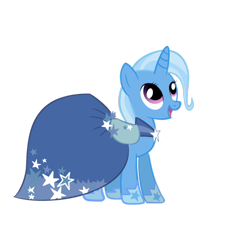 Size: 894x894 | Tagged: safe, artist:ezynell, derpibooru import, trixie, pony, unicorn, clothes, dress, female, gala dress, happy, mare, solo