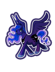 Size: 600x776 | Tagged: safe, artist:jocelynada, princess luna, alicorn, pony, simple background, solo, spread wings, transparent background