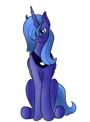 Size: 1500x2020 | Tagged: safe, artist:master57i, princess luna, alicorn, pony, blushing, s1 luna, simple background, sitting, solo, transparent background