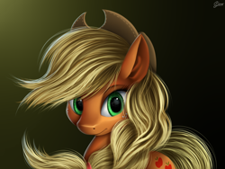 Size: 1600x1200 | Tagged: safe, artist:luminousdazzle, applejack, earth pony, pony, awesome, detailed, green eyes, solo