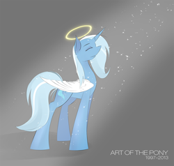 Size: 1000x953 | Tagged: safe, artist:dream-phoenix, derpibooru import, trixie, pony, unicorn, ask-stoned-trixie, crepuscular rays, female, mare, rest in peace, solo, stoned trixie