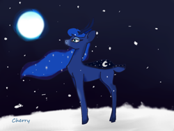 Size: 960x720 | Tagged: safe, artist:cherry, artist:gorillaz-24, princess luna, deer, deerified, moon, solo, species swap