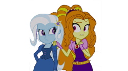 Size: 1193x670 | Tagged: safe, artist:ktd1993, derpibooru import, edit, edited screencap, screencap, adagio dazzle, trixie, equestria girls, rainbow rocks, 1000 hours in ms paint, background removed, clothes, duo, female, simple background, transparent background