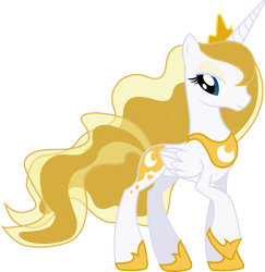 Size: 1280x1317 | Tagged: safe, artist:bipole, artist:sulyo, edit, princess luna, meme, recolor, simple background, solo, transparent background, vector, white and gold or black and blue dress meme