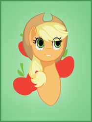 Size: 750x1000 | Tagged: safe, artist:manic-melody, applejack, earth pony, pony, cutie mark, portrait, simple background, solo