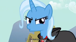 Size: 634x349 | Tagged: safe, derpibooru import, screencap, trixie, pony, unicorn, magic duel, alicorn amulet, female, fire, mare, meme, solo, youtube caption