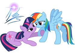 Size: 8000x6000 | Tagged: safe, artist:nightmaremoons, derpibooru import, rainbow dash, twilight sparkle, pegasus, pony, absurd resolution, female, lesbian, shipping, simple background, transparent background, twidash, vector