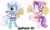 Size: 1400x840 | Tagged: safe, artist:k-nattoh, derpibooru import, starlight glimmer, trixie, pony, unicorn, bow, cheerleader, cheerleader starlight, cheerleader trixie, clothes, cute, diatrixes, duo, glimmerbetes, japan ponycon, nervous, orange underwear, panties, ribbon, skirt, skirt lift, sweat, underwear, upskirt