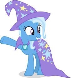 Size: 5438x5980 | Tagged: safe, artist:caliazian, derpibooru import, trixie, pony, unicorn, to change a changeling, absurd resolution, cape, clothes, female, hat, mare, simple background, smiling, solo, transparent background, trixie's cape, vector