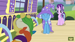 Size: 1280x720 | Tagged: safe, derpibooru import, screencap, starlight glimmer, sunburst, trixie, pony, unicorn, uncommon bond