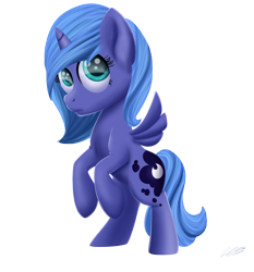 Size: 2726x2921 | Tagged: safe, artist:tsand106, princess luna, alicorn, pony, filly, looking up, rearing, simple background, solo, transparent background, woona