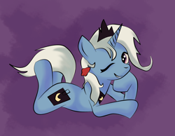 Size: 1708x1324 | Tagged: safe, artist:choirnerd91, derpibooru import, trixie, pony, unicorn, female, luna-afterdark, mare, smiling, solo, trixie is magic, wink