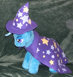 Size: 1200x1269 | Tagged: safe, artist:bladespark, derpibooru import, trixie, pony, unicorn, cape, clothes, female, hat, irl, mare, photo, plushie, solo, trixie's cape, trixie's hat