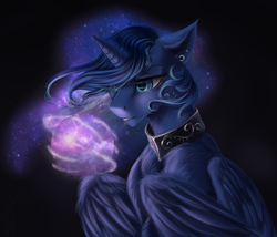 Size: 2650x2264 | Tagged: safe, artist:zefirayn, princess luna, alicorn, pony, ear piercing, female, magic, mare, orb, piercing, solo