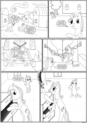 Size: 1280x1811 | Tagged: safe, artist:hurakano, derpibooru import, starlight glimmer, trixie, pony, unicorn, my little pony: the movie, comic, monochrome