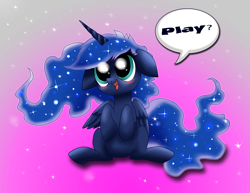 Size: 1908x1470 | Tagged: safe, artist:confetticakez, princess luna, alicorn, pony, chibi, cute, lunabetes, solo, weapons-grade cute