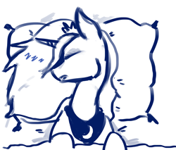 Size: 1000x850 | Tagged: safe, artist:dogduck, princess luna, alicorn, pony, bed, eyes closed, monochrome, on back, pillow, sleeping, solo, zzz