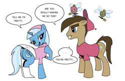 Size: 1024x663 | Tagged: safe, artist:bico-kun, derpibooru import, doctor whooves, trixie, parasprite, clothes, cosmo, costume, crossover, female, male, mare, namesake, plot, pun, stallion, the fairly oddparents, timmy turner, trixie tang, wanda