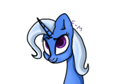 Size: 600x400 | Tagged: safe, artist:sodadoodle, derpibooru import, trixie, pony, unicorn, female, looking at you, mare, purple eyes, simple background, smiling, transparent background, triangular pony nose