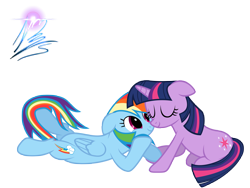 Size: 8000x6000 | Tagged: safe, artist:nightmaremoons, derpibooru import, rainbow dash, twilight sparkle, pegasus, pony, absurd resolution, female, lesbian, shipping, simple background, transparent background, twidash, vector