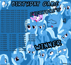 Size: 1100x1000 | Tagged: safe, artist:navitaserussirus, derpibooru import, trixie, twilight sparkle, birthday game, exploitable meme, joke, meme, rigged