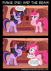 Size: 2000x2775 | Tagged: safe, artist:daringdashie, derpibooru import, pinkie pie, twilight sparkle, earth pony, pony, comic, facehoof, high res, pinkie and the brain, pinky and the brain