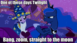 Size: 959x540 | Tagged: safe, screencap, princess luna, twilight sparkle, alicorn, pony, dialogue, image macro, meme, text, the honeymooners