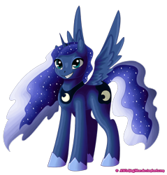 Size: 1044x1092 | Tagged: safe, artist:relaxn, princess luna, alicorn, pony, female, horn, mare, simple background, solo, transparent background