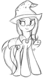 Size: 362x569 | Tagged: safe, artist:sey--yes, derpibooru import, trixie, pony, unicorn, female, mare, monochrome, smiling, solo