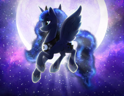 Size: 3858x3000 | Tagged: safe, artist:fidzfox, artist:light262, artist:lummh, princess luna, alicorn, pony, collaboration, constellation, flying, moon, solo