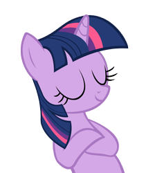 Size: 5954x6293 | Tagged: dead source, safe, artist:thatsgrotesque, derpibooru import, twilight sparkle, unicorn twilight, pony, unicorn, a canterlot wedding, absurd resolution, crossed hooves, eyes closed, female, mare, proud, simple background, smiling, smug, smuglight sparkle, solo, transparent background