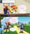 Size: 1280x1444 | Tagged: safe, artist:hakunohamikage, derpibooru import, sunset shimmer, trixie, oc, oc:raincloud, pony, unicorn, armor, ask, ask-princesssparkle, comic, desk, drill sergeant, dusk guard, female, glasses, mare, tumblr