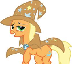 Size: 900x793 | Tagged: safe, artist:blah23z, derpibooru import, applejack, trixie, earth pony, pony, unicorn, female, fusion, mare, recolor, simple background, solo, transparent background, vector