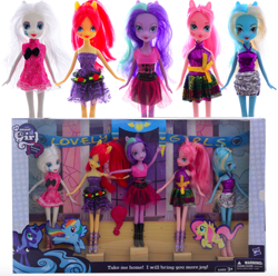 Size: 712x705 | Tagged: safe, applejack, fluttershy, pinkie pie, princess luna, rainbow dash, rarity, trixie, twilight sparkle, equestria girls, bootleg, my sweet girl, s1 luna, toy