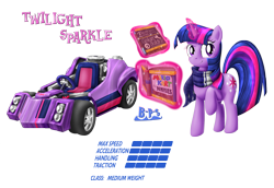 Size: 2235x1535 | Tagged: safe, artist:blue-paint-sea, derpibooru import, twilight sparkle, kart stats, mario, mario kart, parody, ponykart