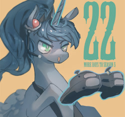 Size: 800x748 | Tagged: safe, artist:tc, princess luna, alicorn, pony, countdown, gamer luna, solo, tongue out