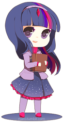 Size: 224x430 | Tagged: safe, artist:niaro, derpibooru import, twilight sparkle, chibi, humanized, solo