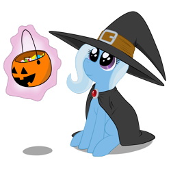 Size: 1280x1280 | Tagged: safe, artist:animefreak40k, derpibooru import, trixie, pony, unicorn, candy, female, halloween, mare, nightmare night, solo