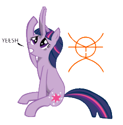 Size: 1565x1592 | Tagged: safe, artist:celrahk, derpibooru import, twilight sparkle, flcl, i dont even, lol, multiple horns, wat, wtf, yeesh