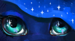 Size: 912x500 | Tagged: safe, artist:swallowchaser, princess luna, alicorn, pony, close-up, eyes, persona eyes, solo