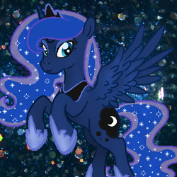 Size: 350x350 | Tagged: safe, artist:cakefluff, princess luna, alicorn, pony, female, looking at you, mare, smiling, solo