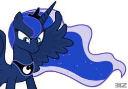 Size: 5000x3493 | Tagged: safe, artist:vectorpone, princess luna, alicorn, pony, angry, simple background, solo, transparent background, vector