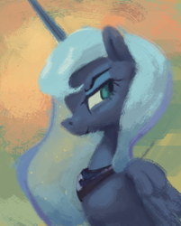 Size: 1280x1596 | Tagged: safe, artist:verrmont, princess luna, alicorn, pony, bust, lunadoodle, portrait, profile, solo