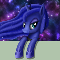 Size: 2000x2000 | Tagged: safe, artist:craszh, princess luna, alicorn, pony, female, horn, mare, simple background, solo