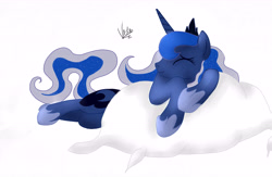 Size: 6568x4290 | Tagged: safe, artist:korashy, princess luna, alicorn, pony, absurd resolution, pillow, solo