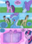 Size: 1000x1379 | Tagged: safe, artist:emilou1985, derpibooru import, doctor whooves, octavia melody, trixie, twilight sparkle, twilight sparkle (alicorn), alicorn, earth pony, pony, comic:signs, comic, magic, misspelling, pregnant, present